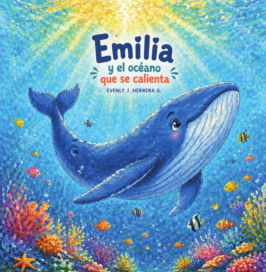 Emilia la ballena y una niña se saludan en el mar